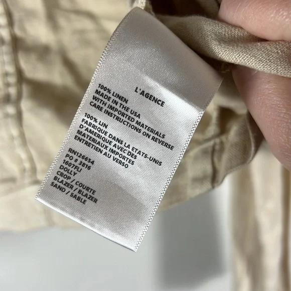 (SOLD) L'AGENCE Dolly Crop Linen Blazer - Picture 8 of 9